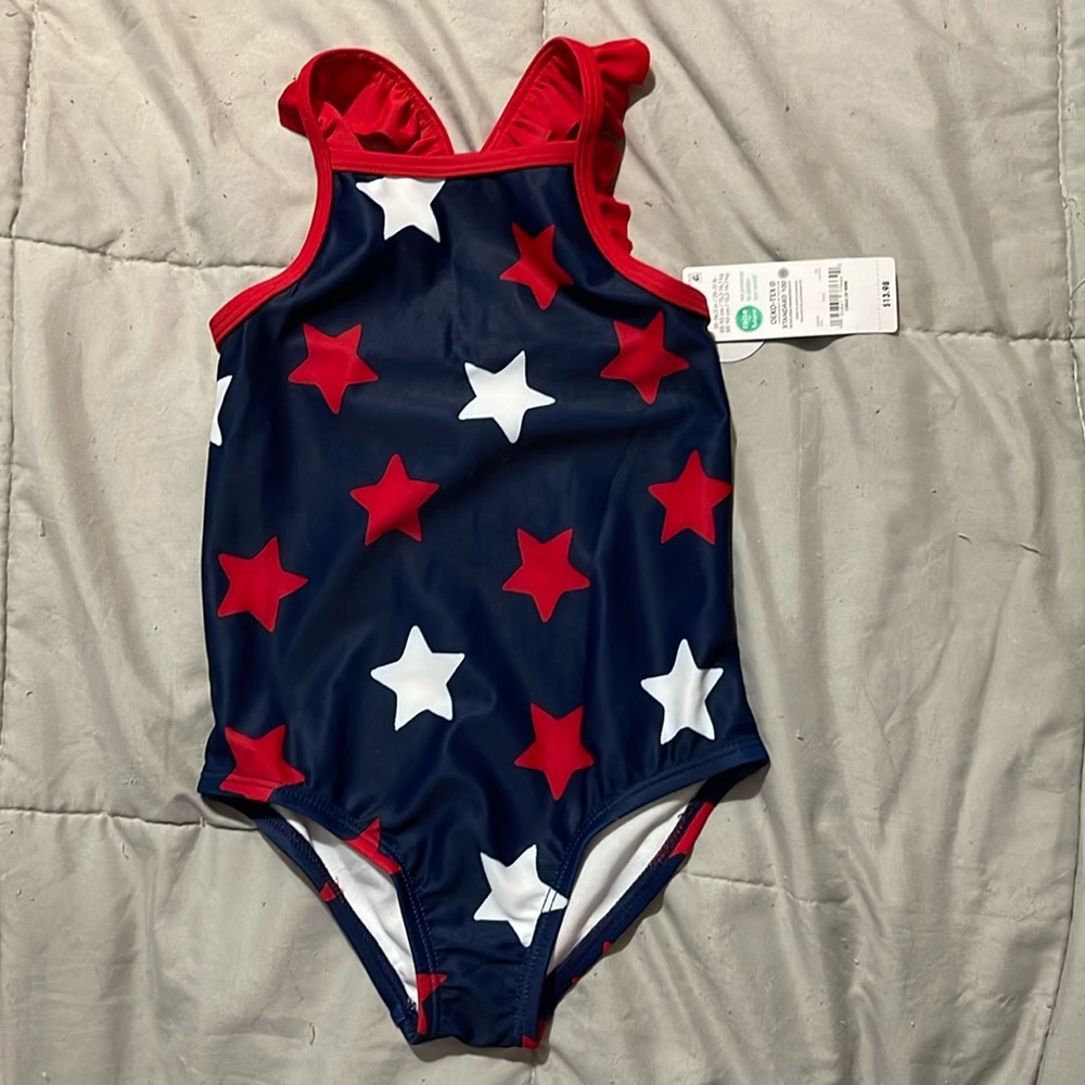 Carter's Child of Mine Toddler Girl Ruffled Star Swimsuit